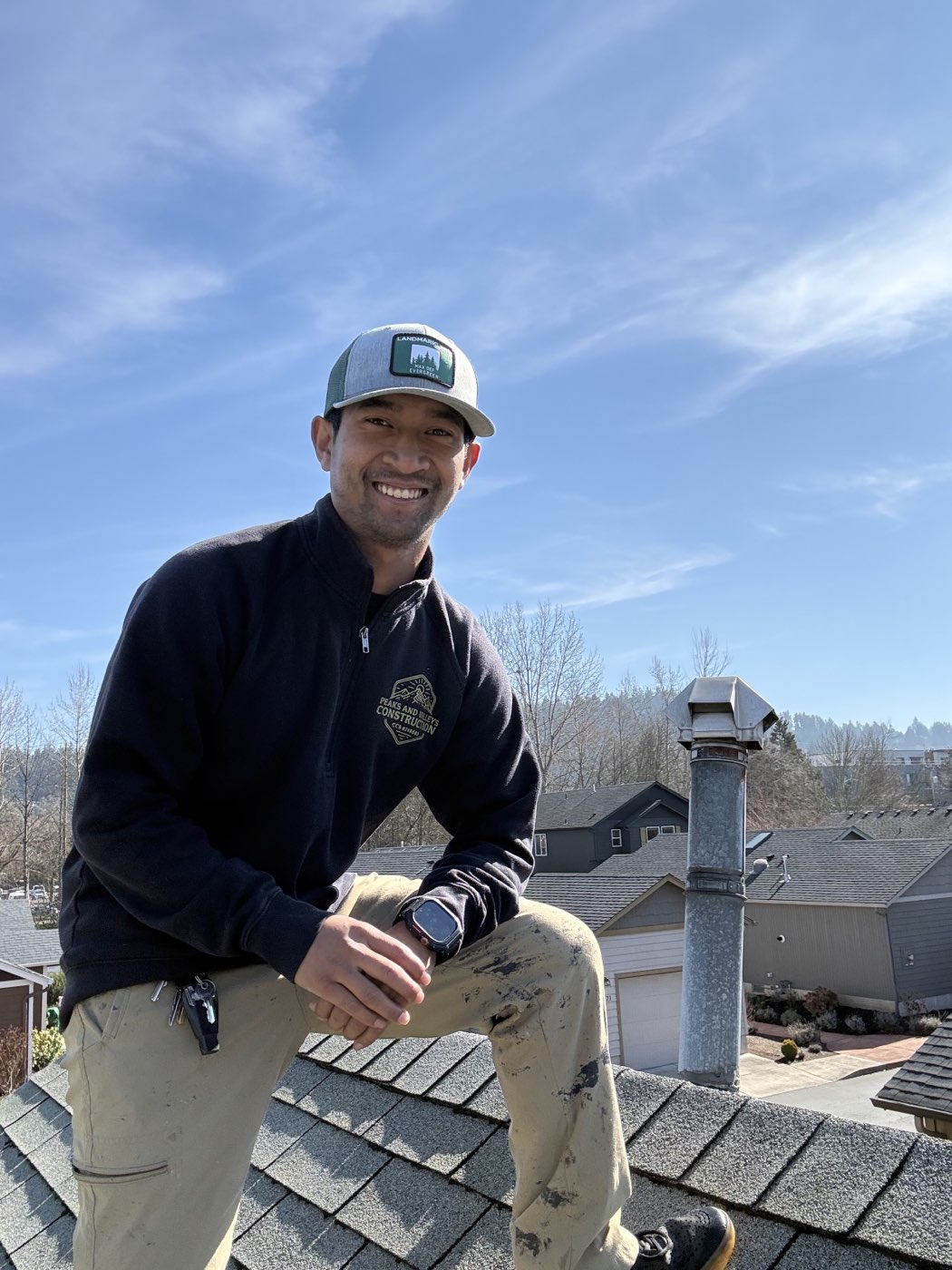 Peaks & Valleys crew member on the ridge